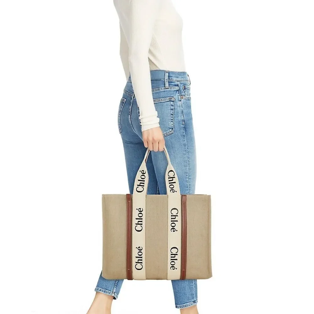 Chloe Large Woody Canvas Tote